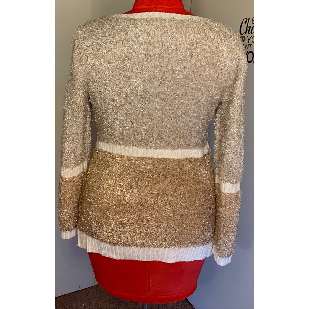 Emaline gold & silver eyelash sparkle sweater